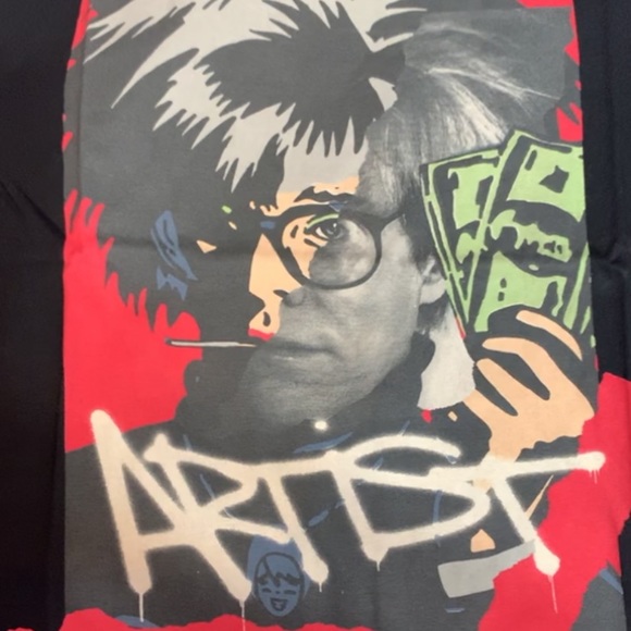 Black fitted graphic T-shirt - Picture 1 of 1